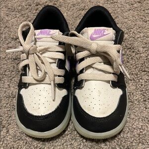Nike Kids Black White and Purple Sneakers